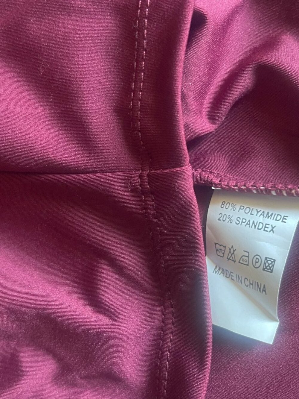 Women's Burgundy Lace-Up Back Matching 2-Piece Activewear Set | Size S - Picture 9 of 9